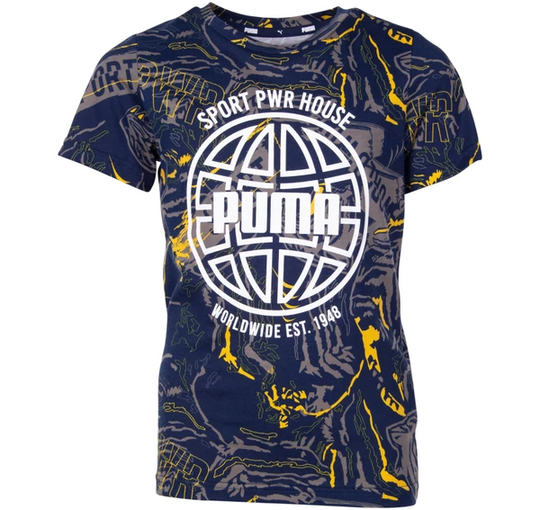 Alpha Aop Tee B, Peacoat, 116, T-Shirts