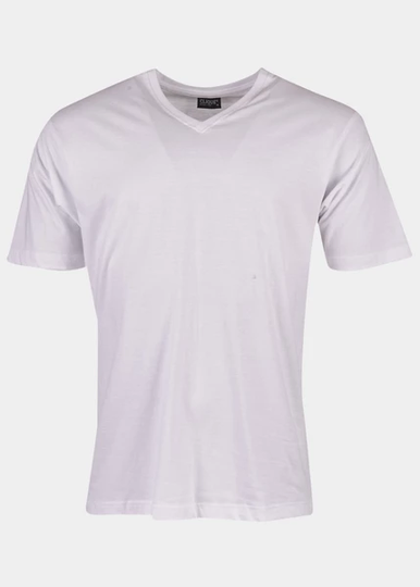 Clique T-Shirt V-Neck, White, S, T-Shirts