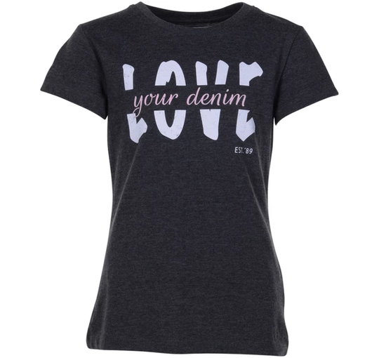 Love Denim Jr, Dk Grey Melange, 140, T-Shirts