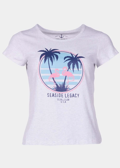Aruba Flamingo Tee W, White Melange, 36, T-Shirts