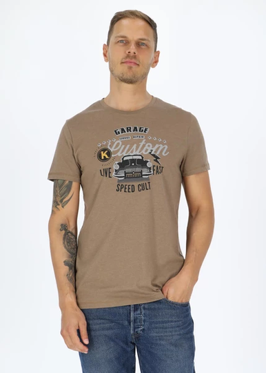 Custom Tee, Brown Melange, 2xl, T-Shirts