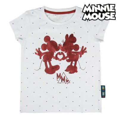 Barn T-shirt med kortärm Minnie Mouse Vit (Storlek: 8 år)