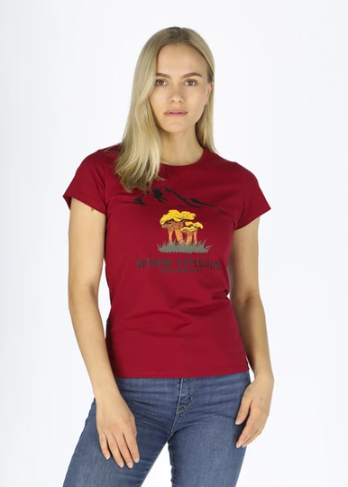 Forest Tee W, Burgundy Chanterelle, 44, T-Shirts
