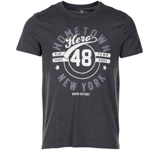 New York Tee, Dk. Grey Melange, M, T-Shirts