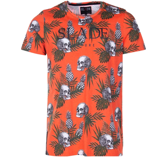 Skull Tee, Orange, L, T-Shirts