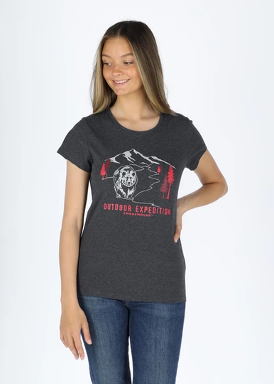 Forest Tee W, Greymelange Bear, 36, T-Shirts