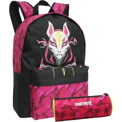 Set Fortnite Max Drift Svart Fuchsia Skolryggsäck Bag