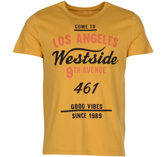L.A Tee, Yellow, M, T-Shirts