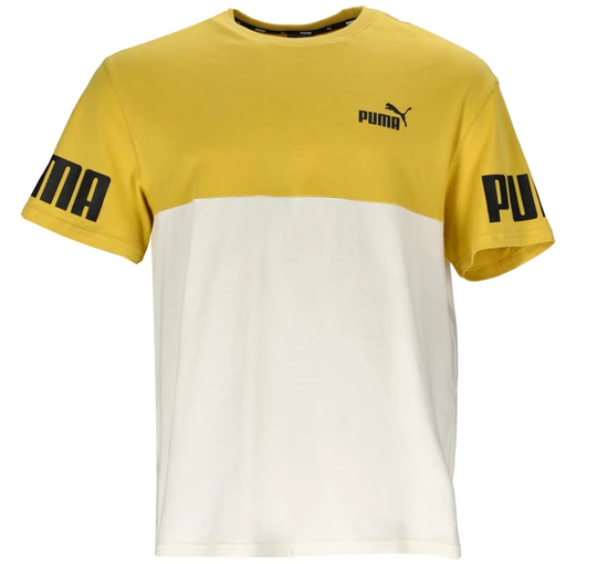 Puma Power Colorblock Tee, Bamboo, S, T-Shirts