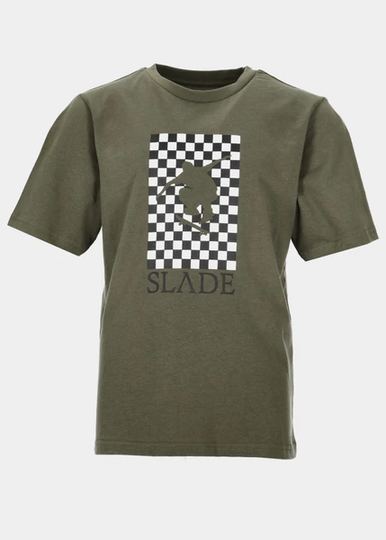 Check Tee Jr, Olive, 110, T-Shirts