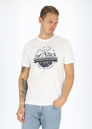 Korbin M O-Neck Printed T-Shir, White, 3xl, T-Shirts