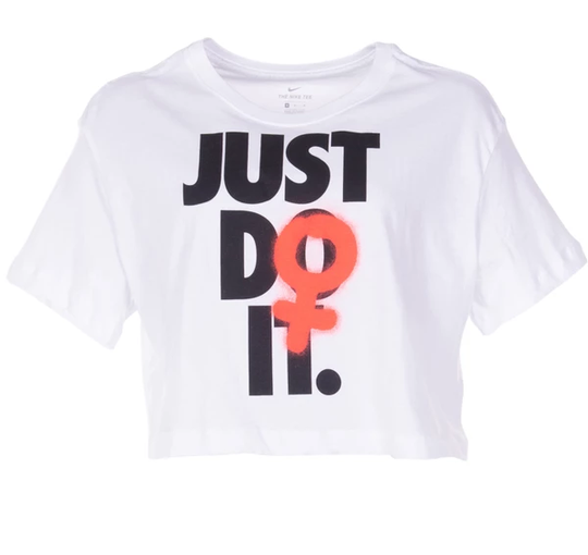 W Nsw Tee Rebel Crop 2, White, S, T-Shirts