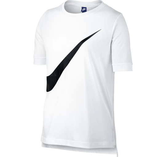 W Nsw Top Ss Prep, White/Black, M, T-Shirts