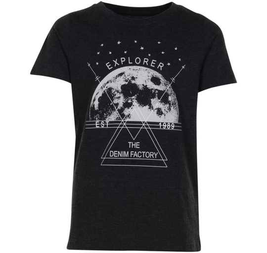 Explorer Tee Jr, Charcoal Melange, 120, T-Shirts