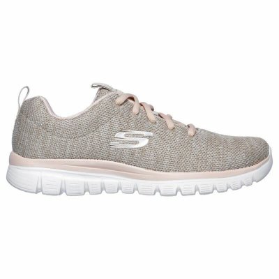 Gymnastiksko, Dam Skechers Graceful-Twisted Fortune Beige (Fotstorlek: 39)