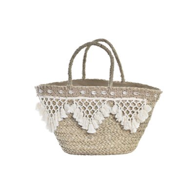Strandväska DKD Home Decor Naturell Polyester Vit (56 x 27 x 30 cm)