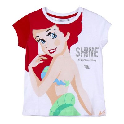 Barn T-shirt med kortärm Princesses Disney Vit (Storlek: 8 år)