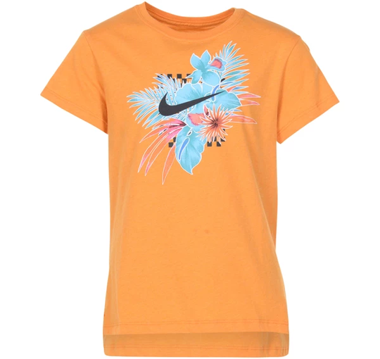 Nike Sportswear Girls' T-Shirt, Orange Peel/Htr, L, T-Shirts