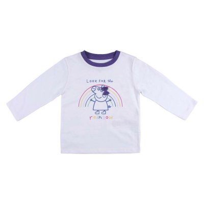 Långärmad t-shirt, Barn Peppa Pig Vit (Storlek: 12 månader)