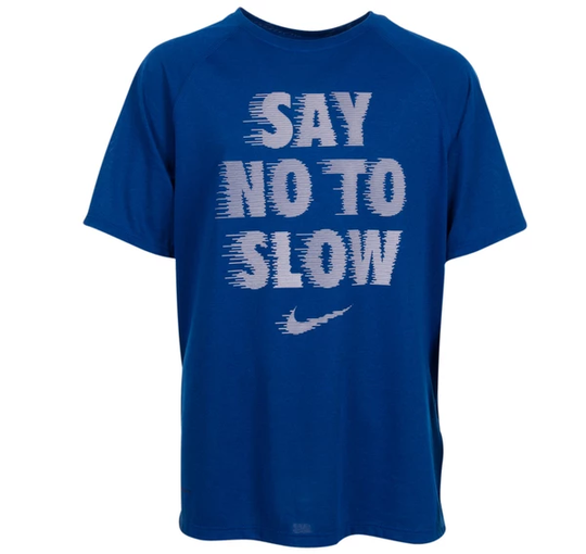 B Nk Dry Tee Leg Rag Say No, Blue Jay/White, S, T-Shirts