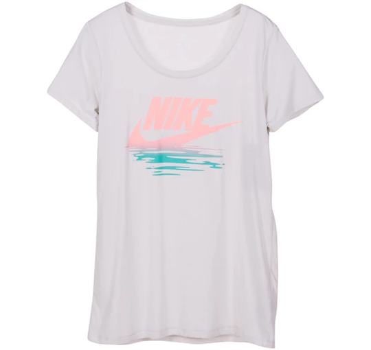 W Nsw Tee Tb Bf Nike Sunset, Light Bone/Crimson Pulse, Xs, T-Shirts