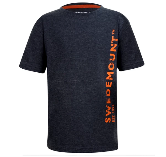 Est 91 Tee Jr, Charcoal Melange/Orange, 140, T-Shirts