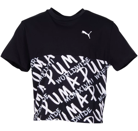 Alpha Aop Tee G, Puma Black, 110, T-Shirts