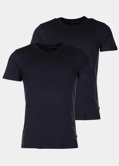 Levis Men Solid Crew 2p, Jet Black, Xl, T-Shirts