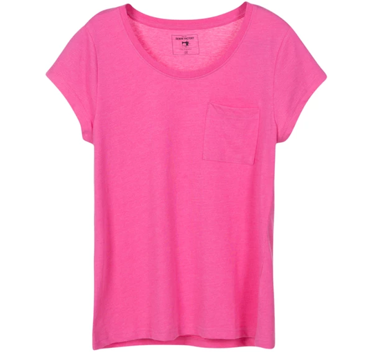 Pocket Tee W, Pink Melange, 38, T-Shirts