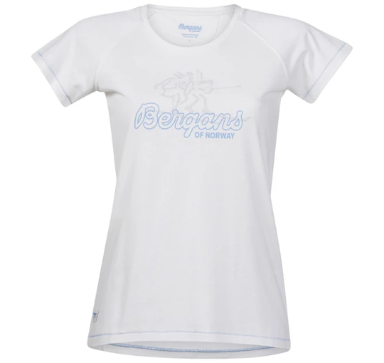 Bergans Lady Tee, White/Summerblue/Alu, M, T-Shirts