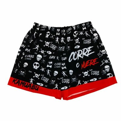 Träningsshorts Kamuabu Corre o muere Röd Svart Unisex (Storlek: S)