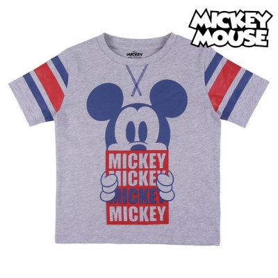 Barn T-shirt med kortärm Mickey Mouse Grå (Storlek: 3 år)