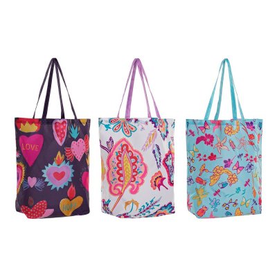 Multipåse DKD Home Decor Blommig Multicolour Polyester (3 pcs) (43 x 15 x 66 cm)