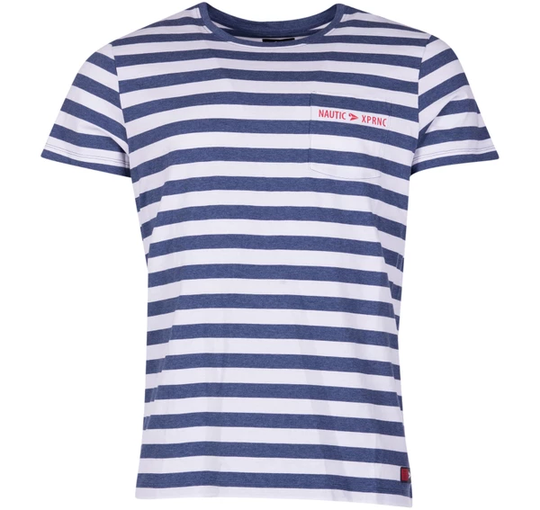 Vinga Stripe Tee, Indigo/White, L, T-Shirts