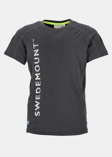 Training Logo Tee B Jr, Charcoal Melange/Neon, 160, T-Shirts