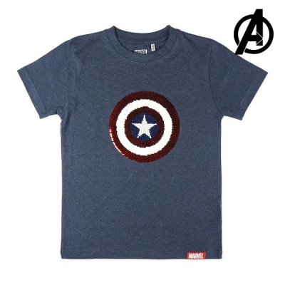 T-shirt med kortärm Barn The Avengers Marinblå (Storlek: 10 år)