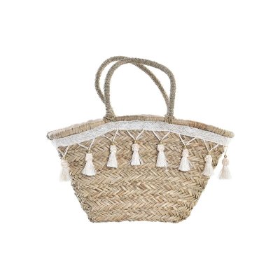 Väska DKD Home Decor Naturell Polyester Vit (59 x 16 x 30 cm)