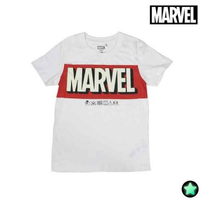Barn T-shirt med kortärm Marvel Vit (Storlek: 10 år)