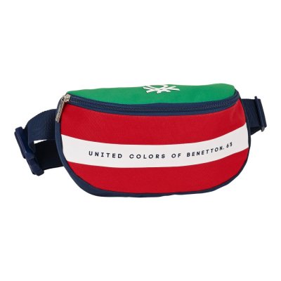 Midjeväska Benetton United Röd Vit Grön Marinblå (23 x 14 x 9 cm)
