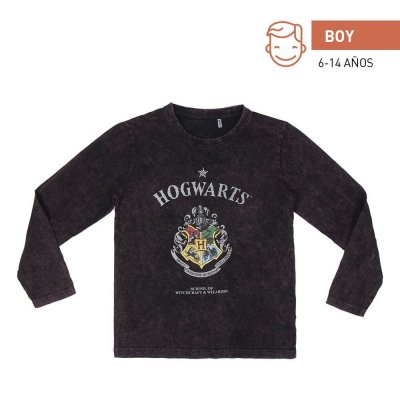 Långärmad t-shirt, Barn Harry Potter Mörkgrå (Storlek: 8 år)