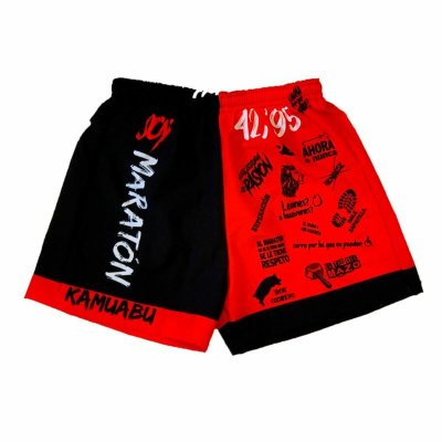 Sportshorts för kvinnor Kamuabu SoyMaraton Röd Svart (Storlek: L)