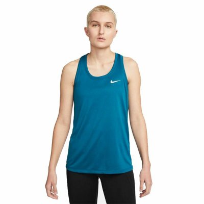 Ärmlös sporttröja Dam Nike Dri-FIT Blå (Storlek: S)