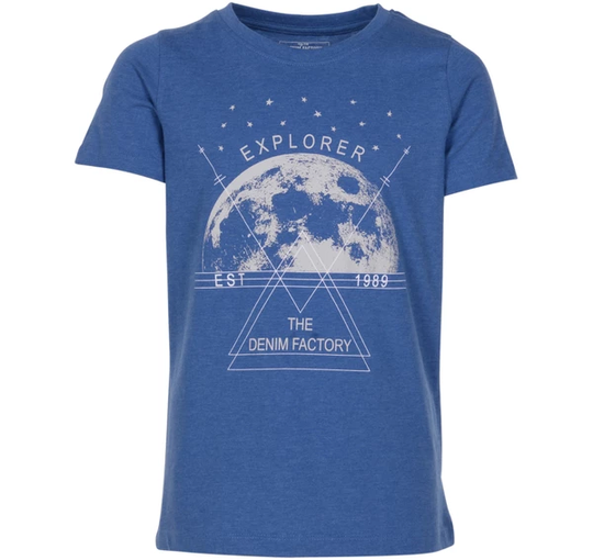 Explorer Tee Jr, Blue Melange, 130, T-Shirts