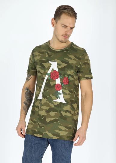 Rose Tee, Camouflage, M, T-Shirts