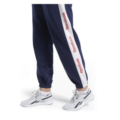 Nederdel träningsoverall för vuxna Reebok Linear Logo FL Kvinna Marinblå (Storlek: L)
