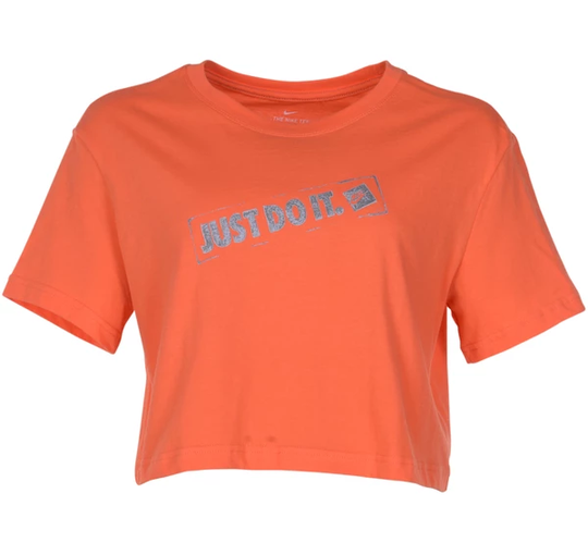 W Nsw Tee Crop Stamp, Turf Orange, Xl, T-Shirts