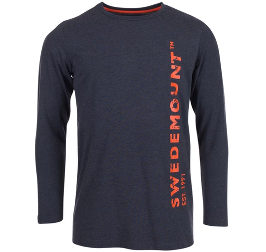Est 91 Tee Ls Sr, Charcoal Melange/Orange, S, T-Shirts