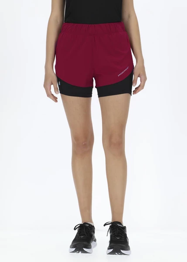 Training 2in1 Shorts W, Burgundy, 44, Träningsshorts