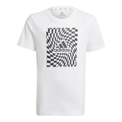 Sporttröja med ärmar B G T1 Adidas Graphic Vit (Storlek: 7-8 år)