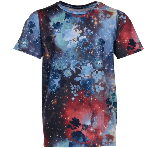 Fusion Tee Jr, Galaxy Aop/Navy, 120, T-Shirts